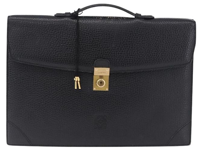 LOEWE Business Bag Leder Schwarz Goldfarben Auth ep15399 - Ansicht 13