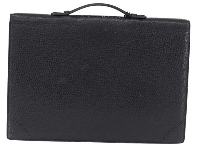 LOEWE Business Bag Leder Schwarz Goldfarben Auth ep15399 - Ansicht 2