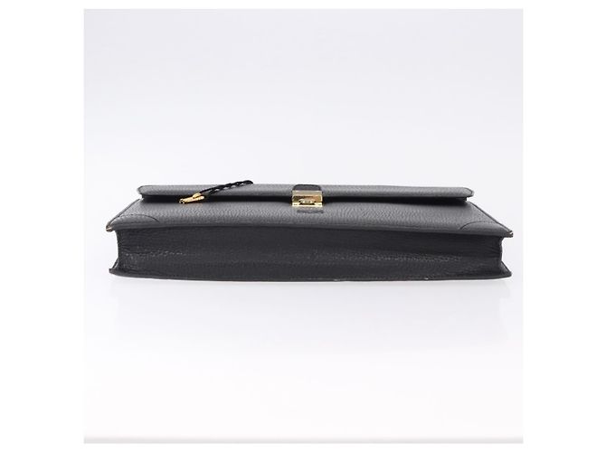 LOEWE Business Bag Leder Schwarz Goldfarben Auth ep15399 - Ansicht 6