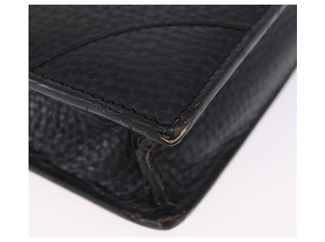 LOEWE Business Bag Leder Schwarz Goldfarben Auth ep15399 - Ansicht 9