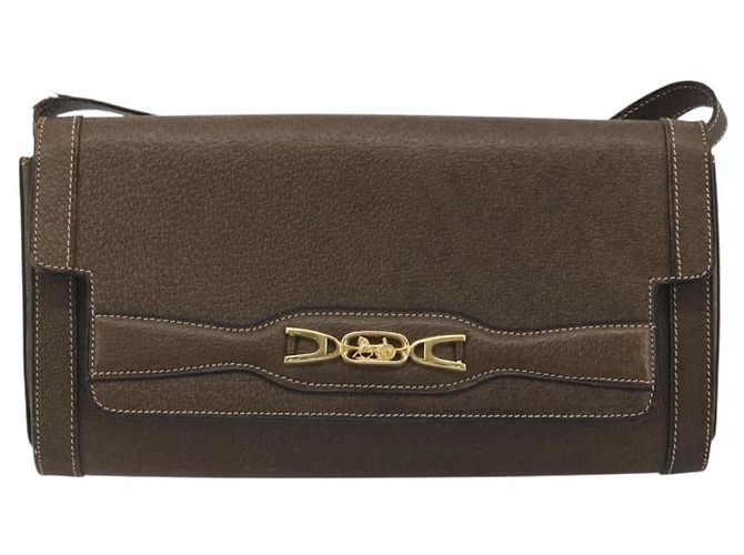 Céline Borsa a Spalla CELINE in Pelle Marrone Oro Auth bs36300 D'oro - vista 13