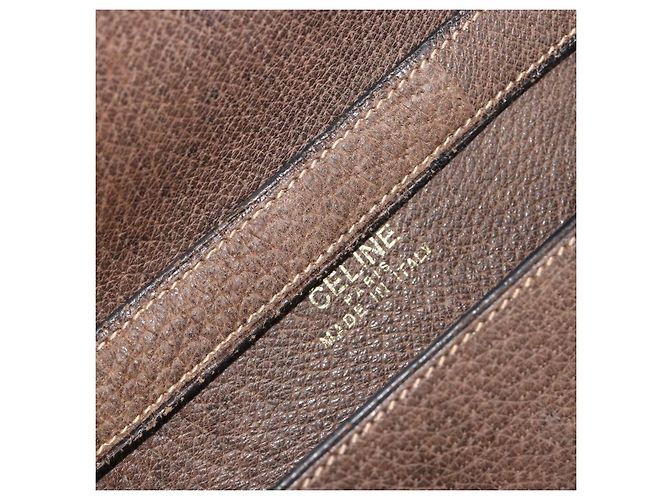 Céline Borsa a Spalla CELINE in Pelle Marrone Oro Auth bs36300 D'oro - vista 19