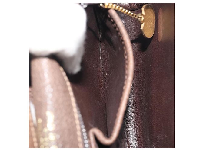 Céline Borsa a Spalla CELINE in Pelle Marrone Oro Auth bs36300 D'oro - vista 24