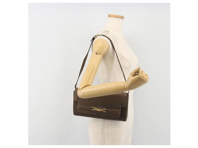 Céline Borsa a Spalla CELINE in Pelle Marrone Oro Auth bs36300 D'oro - vista 25