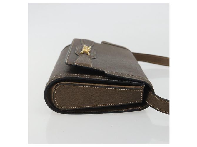 Céline Borsa a Spalla CELINE in Pelle Marrone Oro Auth bs36300 D'oro - vista 3