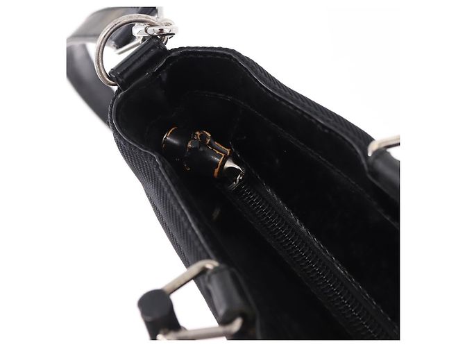 Borsa a Mano GUCCI Bamboo Tela 2way Nero Argento 000 1998 0588 Auth ep15589 - vista 18