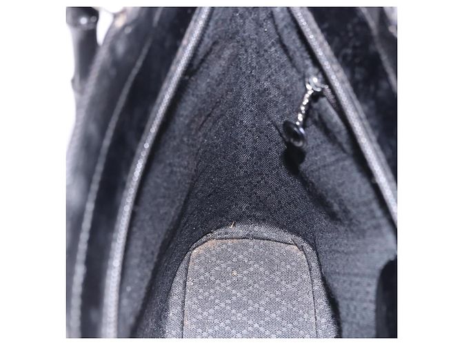 Borsa a Mano GUCCI Bamboo Tela 2way Nero Argento 000 1998 0588 Auth ep15589 - vista 21