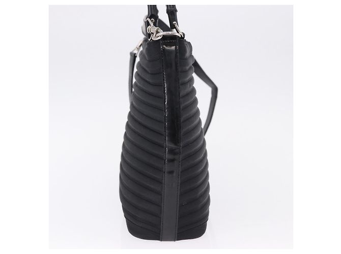 Borsa a Mano GUCCI Bamboo Tela 2way Nero Argento 000 1998 0588 Auth ep15589 - vista 3