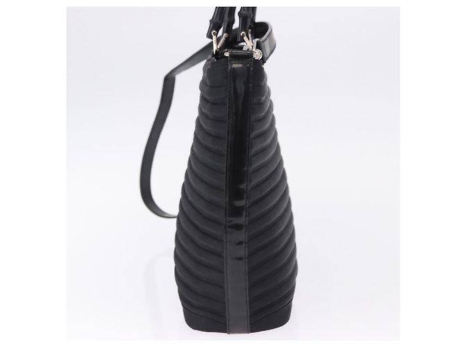 Borsa a Mano GUCCI Bamboo Tela 2way Nero Argento 000 1998 0588 Auth ep15589 - vista 4
