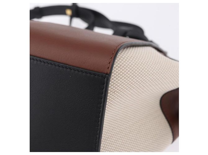 LOEWE Studio Ghibli Hammock Drawstring Mini Bag Canvas 2way Brown Auth am12202SM Marrone - vista 17