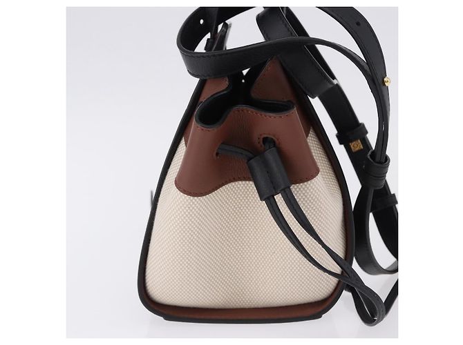 LOEWE Studio Ghibli Hammock Drawstring Mini Bag Canvas 2way Brown Auth am12202SM Marrone - vista 4