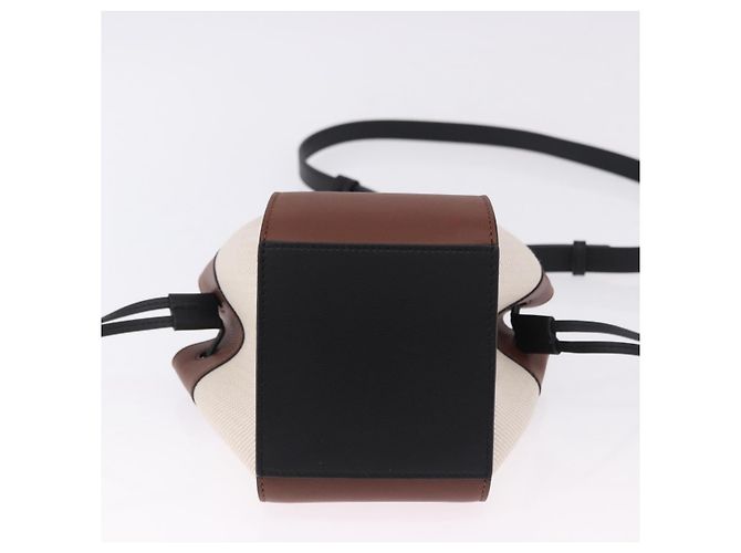 LOEWE Studio Ghibli Hammock Drawstring Mini Bag Canvas 2way Brown Auth am12202SM Marrone - vista 5