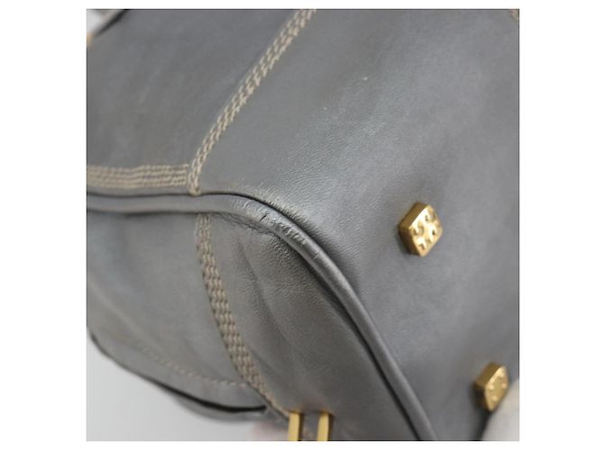 LOEWE Amazona 28 Handtasche Leder Silber Gold Authentisch 193132V Golden - Ansicht 16