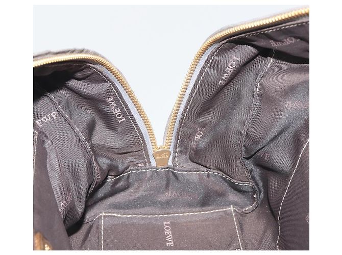 LOEWE Amazona 28 Handtasche Leder Silber Gold Authentisch 193132V Golden - Ansicht 21