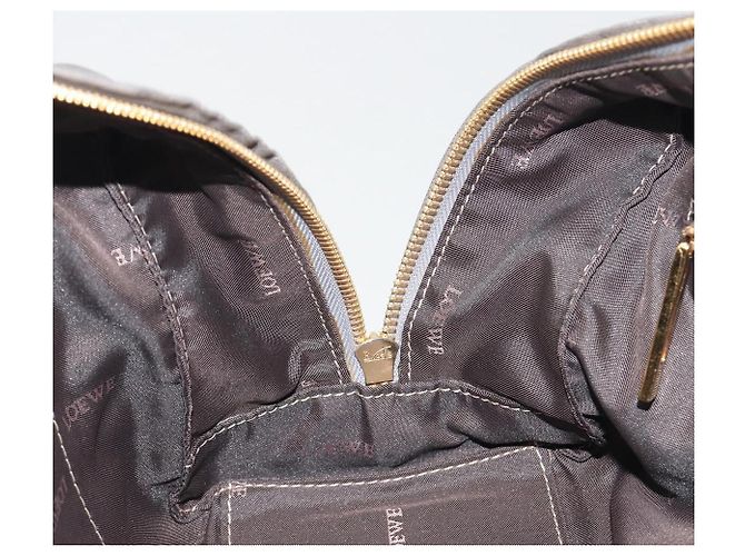 LOEWE Amazona 28 Handtasche Leder Silber Gold Authentisch 193132V Golden - Ansicht 22