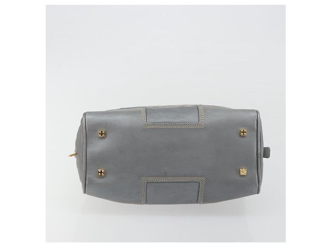 LOEWE Amazona 28 Handtasche Leder Silber Gold Authentisch 193132V Golden - Ansicht 5