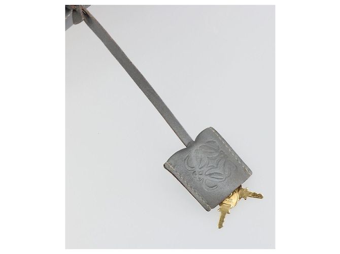 LOEWE Amazona 28 Handtasche Leder Silber Gold Authentisch 193132V Golden - Ansicht 9