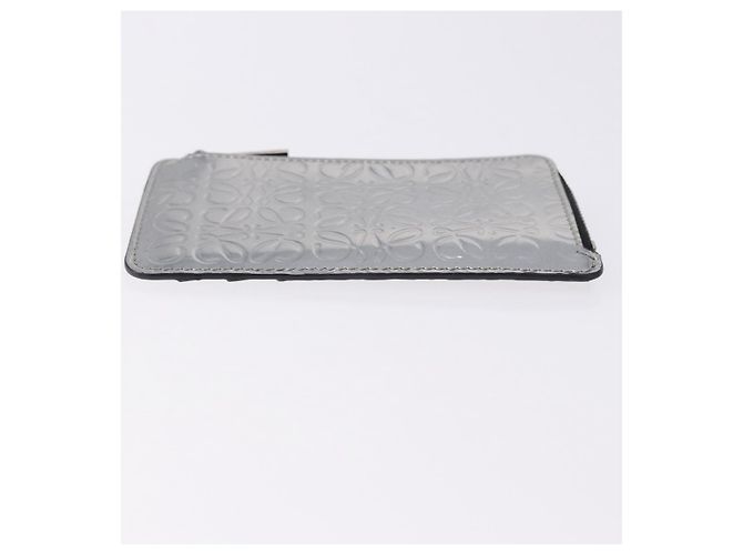 LOEWE Anagram Card Case Leather Silver Auth 191158A Silvery - view 6