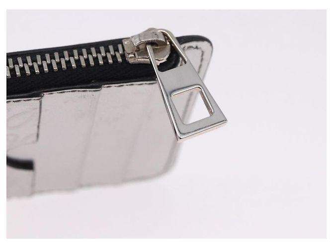LOEWE Anagram Card Case Leather Silver Auth 191158A Silvery - view 8