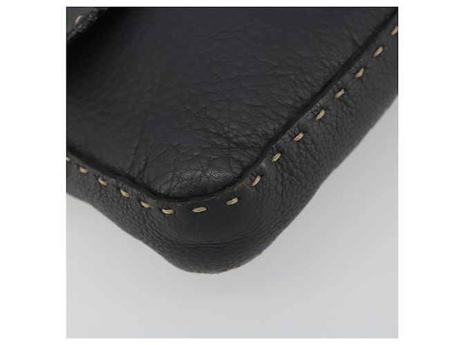 FENDI Celeria Mamma Baguette Schultertasche aus Leder Grau Silber Authentisch yk20674M Braun - Ansicht 14