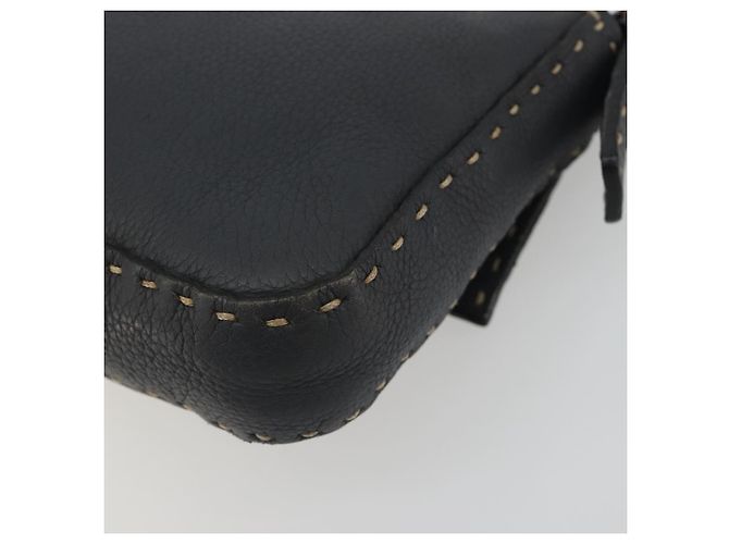FENDI Celeria Mamma Baguette Schultertasche aus Leder Grau Silber Authentisch yk20674M Braun - Ansicht 15