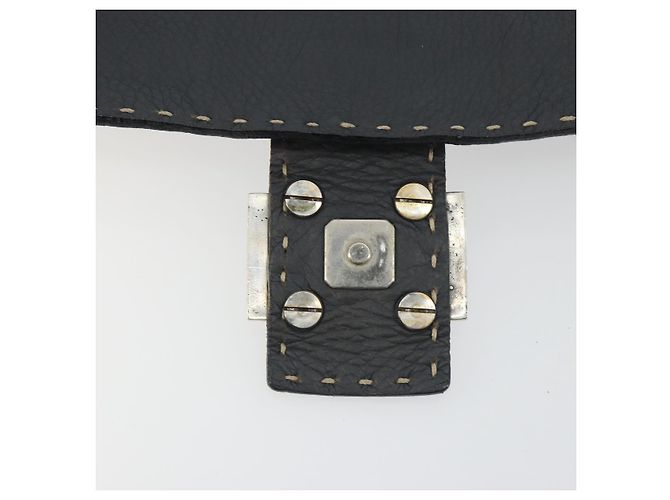 FENDI Celeria Mamma Baguette Schultertasche aus Leder Grau Silber Authentisch yk20674M Braun - Ansicht 19