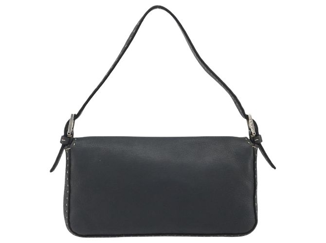 FENDI Celeria Mamma Baguette Schultertasche aus Leder Grau Silber Authentisch yk20674M Braun - Ansicht 2