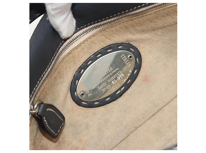 FENDI Celeria Mamma Baguette Schultertasche aus Leder Grau Silber Authentisch yk20674M Braun - Ansicht 20