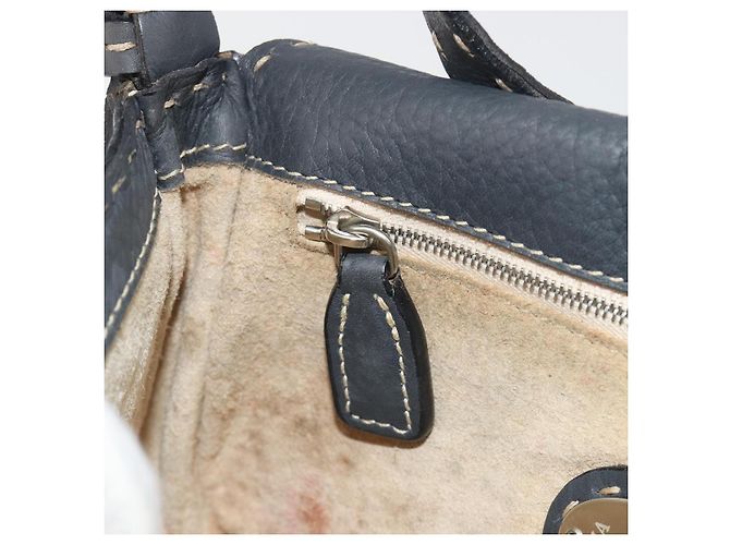 FENDI Celeria Mamma Baguette Schultertasche aus Leder Grau Silber Authentisch yk20674M Braun - Ansicht 23