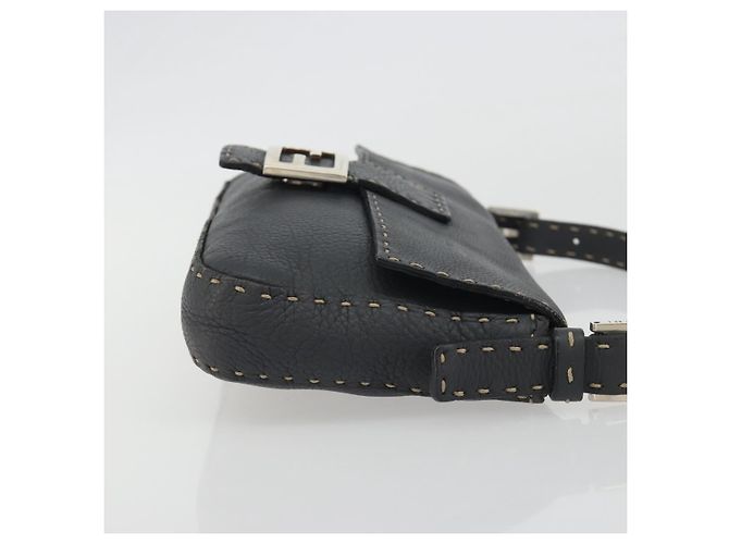 FENDI Celeria Mamma Baguette Schultertasche aus Leder Grau Silber Authentisch yk20674M Braun - Ansicht 3