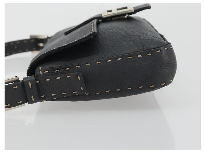 FENDI Celeria Mamma Baguette Schultertasche aus Leder Grau Silber Authentisch yk20674M Braun - Ansicht 4