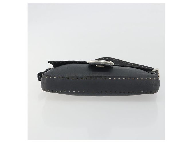 FENDI Celeria Mamma Baguette Schultertasche aus Leder Grau Silber Authentisch yk20674M Braun - Ansicht 5