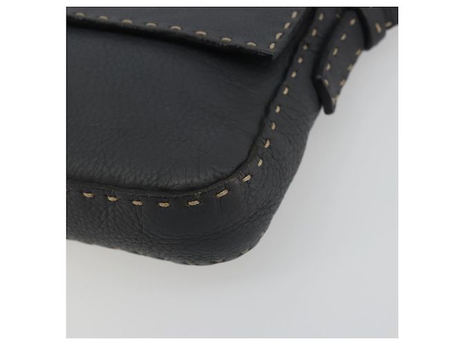 FENDI Celeria Mamma Baguette Schultertasche aus Leder Grau Silber Authentisch yk20674M Braun - Ansicht 9