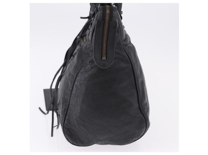 BALENCIAGA Borsa The Vero in pelle nera 235216 Auth am12018SM - vista 3