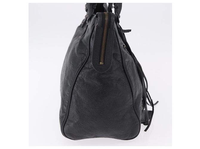 BALENCIAGA Borsa The Vero in pelle nera 235216 Auth am12018SM - vista 4