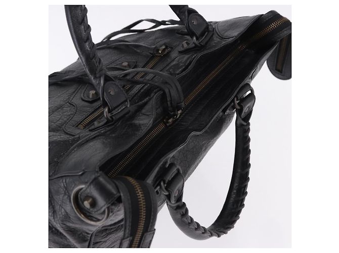 BALENCIAGA Borsa The Vero in pelle nera 235216 Auth am12018SM - vista 6