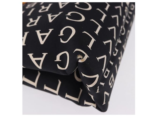 Bulgari Borsa Tote BVLGARI Logo Mania Nylon Nero Arancione Auth BA14208 - vista 14