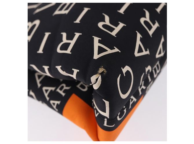 Bulgari Borsa Tote BVLGARI Logo Mania Nylon Nero Arancione Auth BA14208 - vista 16