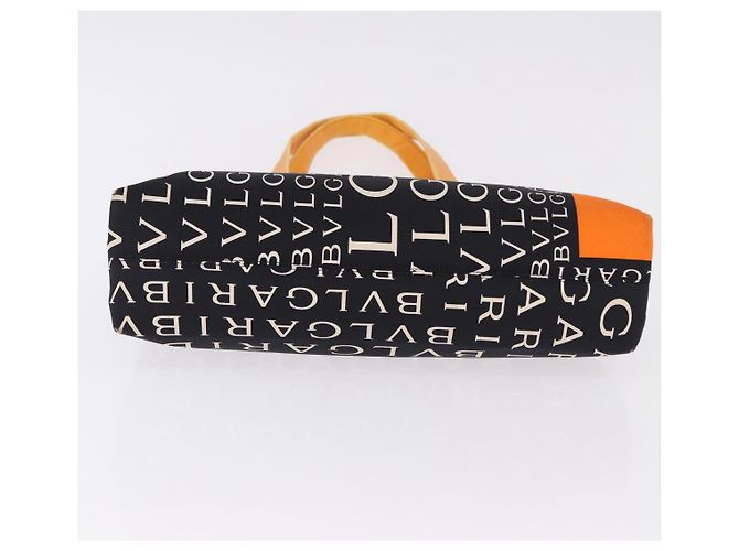 Bulgari Borsa Tote BVLGARI Logo Mania Nylon Nero Arancione Auth BA14208 - vista 5