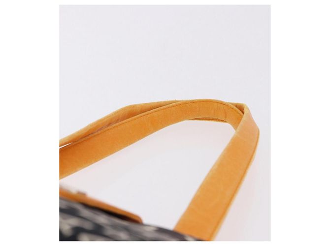 Bulgari Borsa Tote BVLGARI Logo Mania Nylon Nero Arancione Auth BA14208 - vista 8