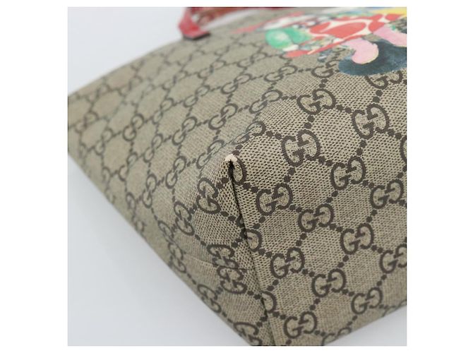 Borsa per bambini GUCCI GG Supreme in PVC Beige Argento 410812 Auth 193974 - vista 14