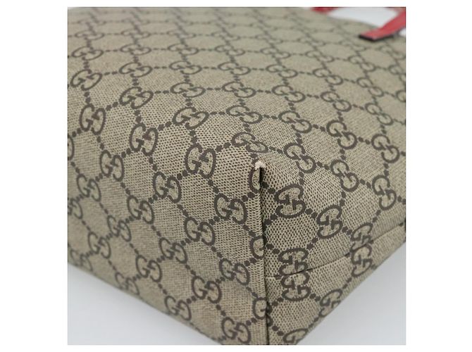 Borsa per bambini GUCCI GG Supreme in PVC Beige Argento 410812 Auth 193974 - vista 15
