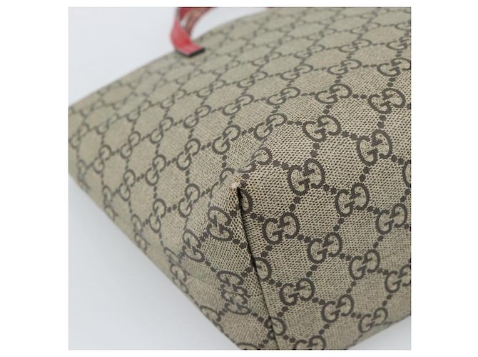 Borsa per bambini GUCCI GG Supreme in PVC Beige Argento 410812 Auth 193974 - vista 16