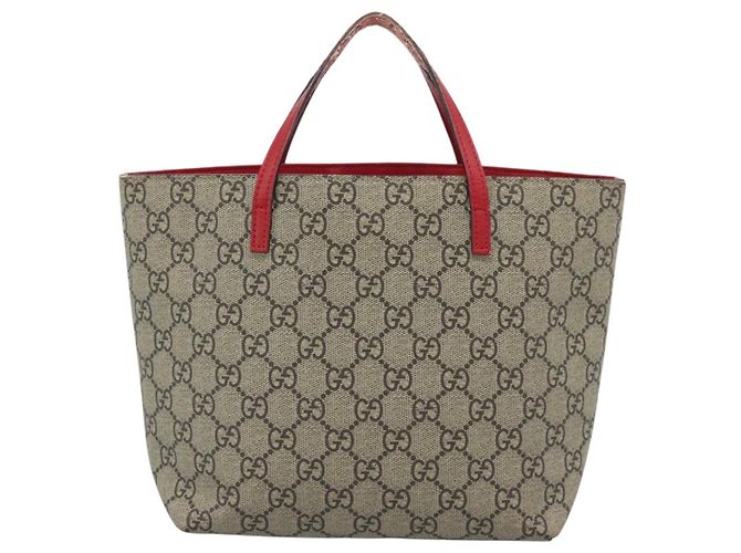 Borsa per bambini GUCCI GG Supreme in PVC Beige Argento 410812 Auth 193974 - vista 2