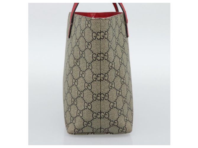 Borsa per bambini GUCCI GG Supreme in PVC Beige Argento 410812 Auth 193974 - vista 3