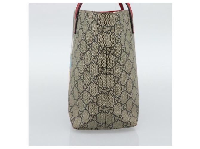 Borsa per bambini GUCCI GG Supreme in PVC Beige Argento 410812 Auth 193974 - vista 4