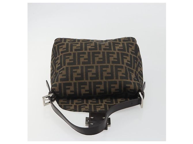 FENDI Zucca Canvas Mamma Baguette Borsa a tracolla Marrone Nero Auth 193052V - vista 19