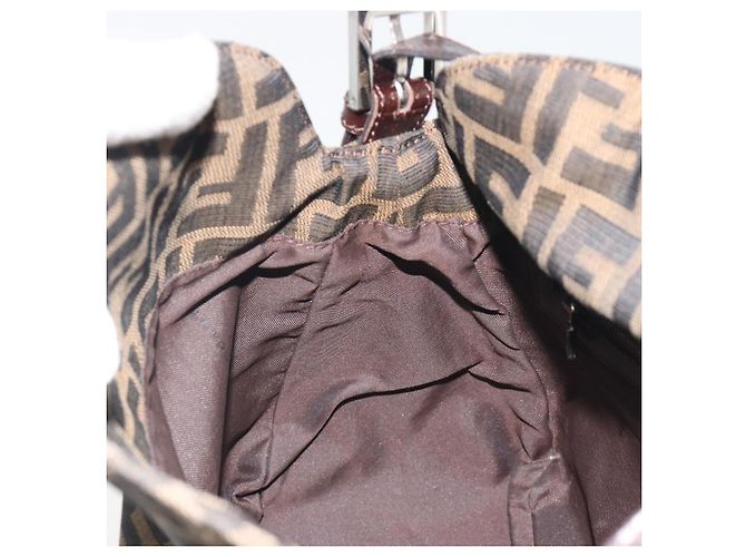 FENDI Zucca Canvas Mamma Baguette Borsa a tracolla Marrone Nero Auth 193052V - vista 22