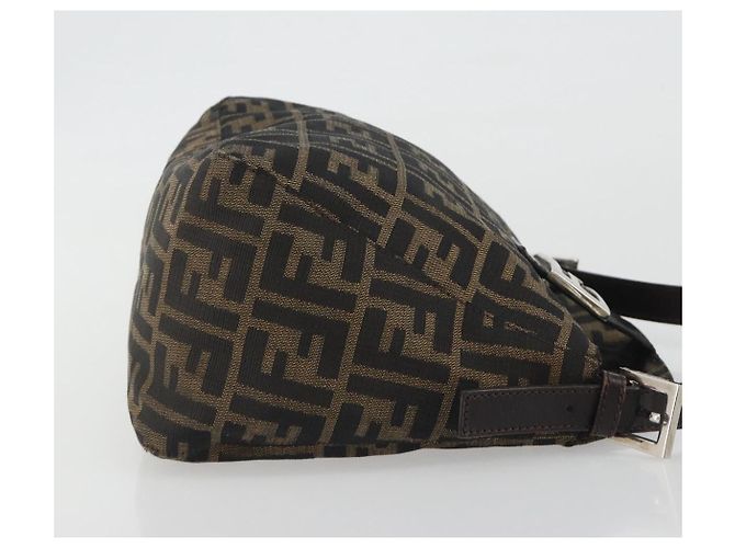 FENDI Zucca Canvas Mamma Baguette Borsa a tracolla Marrone Nero Auth 193052V - vista 3