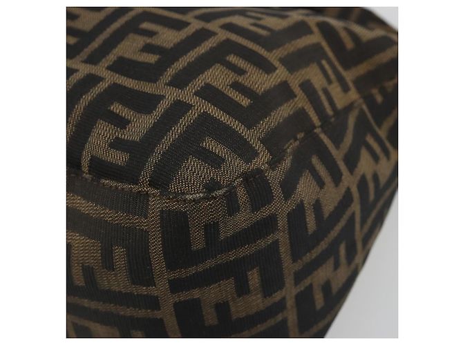 FENDI Zucca Canvas Mamma Baguette Borsa a tracolla Marrone Nero Auth 193052V - vista 9